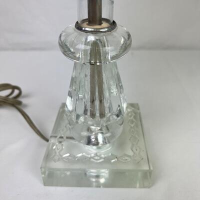 289  Pair Vintage Glass Dress Table Lamps