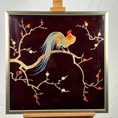 294  Vintage Asian Painting on Glass