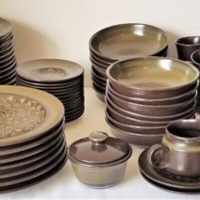 Lot #85  Mid-Century Franciscan Stoneware Dish Set - good condition