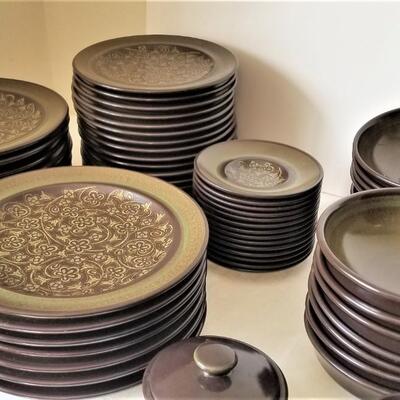 Lot #85  Mid-Century Franciscan Stoneware Dish Set - good condition