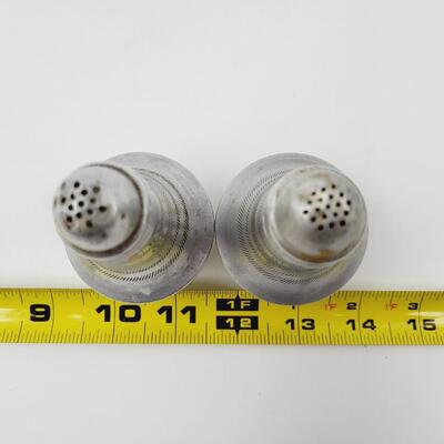 VINTAGE ALUMINUM SALT & PEPPER SHAKERS