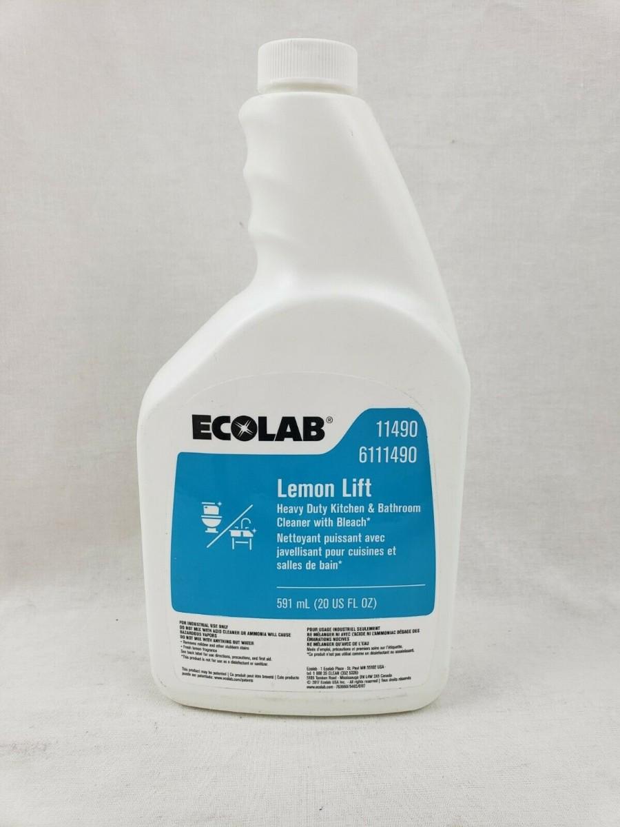 3 Ecolab Lemon Lift Liquid Kitchen Bathroom Cleaner 20 oz. 11490 New