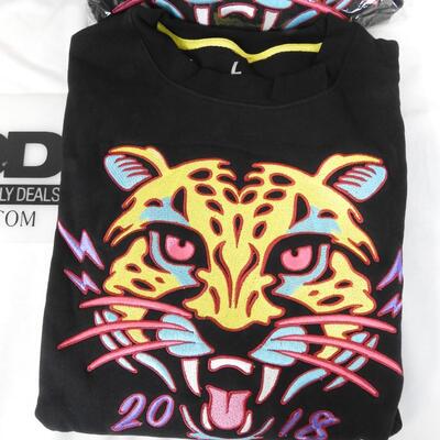 5 Sweatshirts, Snapchat Logo King by Snap Inc 2018 Embroidered Tiger Black - New