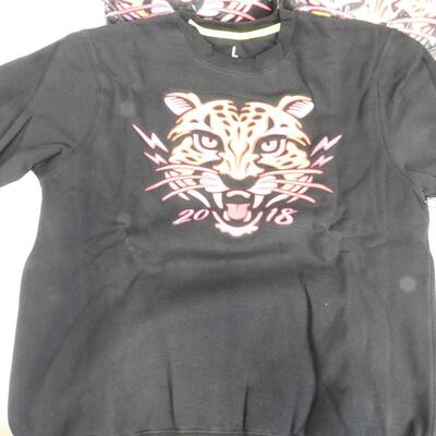 5 Sweatshirts, Snapchat Logo King by Snap Inc 2018 Embroidered Tiger Black - New