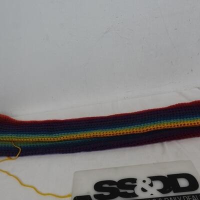 Knit Rainbow Scarf - New