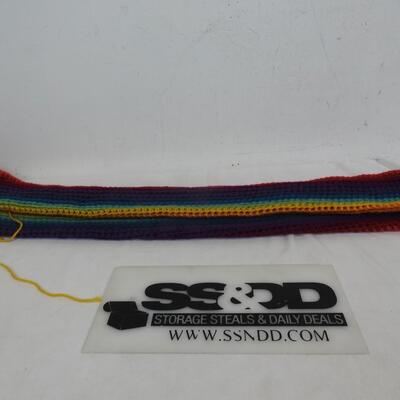 Knit Rainbow Scarf - New