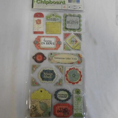 6 Packs of Layered Chipboard Self Adhesive Tags - New