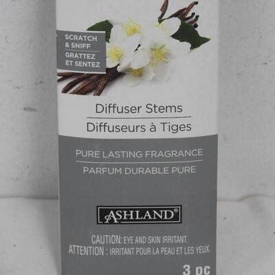 Ashland Diffuser Stems, Vanilla Jasmine Scented 9 packages, 3/each package - New
