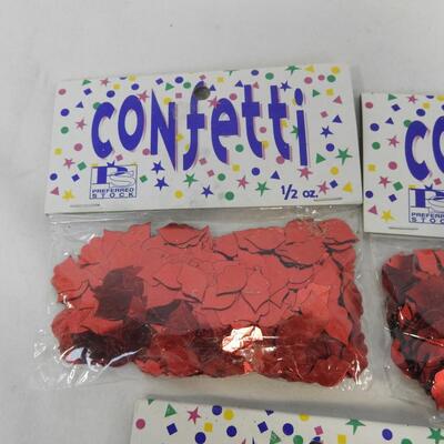 Confetti! 13 packages Metallic Red Lip Shaped Confetti, 1/ oz each - New