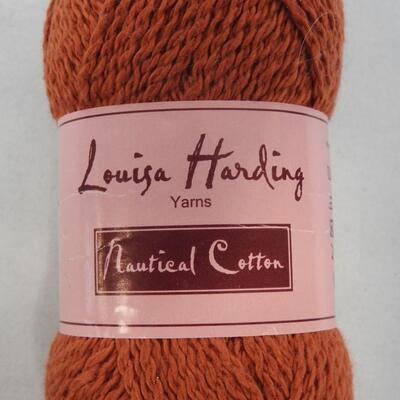 3 Skeins Burnt Orange Yarn by Louisa Harding Nautical Cotton - New