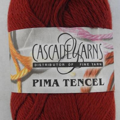 3 Skeins Brick Red #7478 Yarn by Cascade Fine Yarns Pima Tencel 50 gr each - New