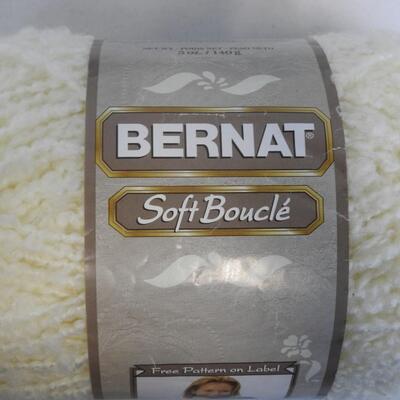 3 Skeins Yarn: Bernat Soft Natural, Berroco Comfort DX Navy, Whisper Lace - New