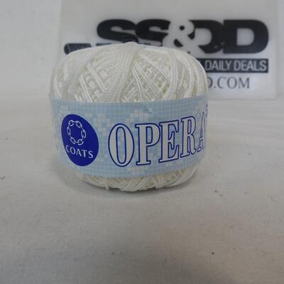 2 Bolts Crochet Rayon Thread: Shaded Pastels 100y & White Coats Opera 50g - New