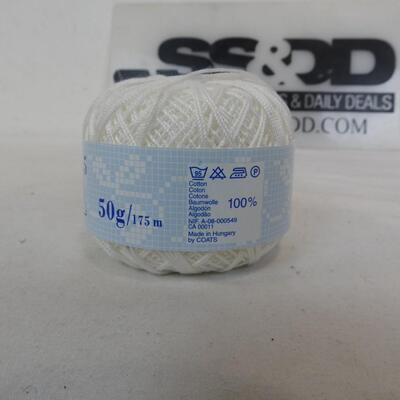 2 Bolts Crochet Rayon Thread: Shaded Pastels 100y & White Coats Opera 50g - New