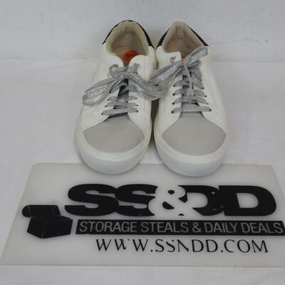 Womens' Sole Society Shoes, 9 1/2, White/Black W/Silver Laces-NEW