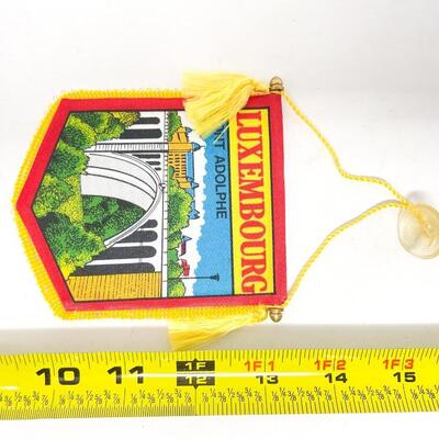 LUXEMBOURG/PONT ADOLPHE 2-SIDED HANGING BADGE W/ SUCTION CUP