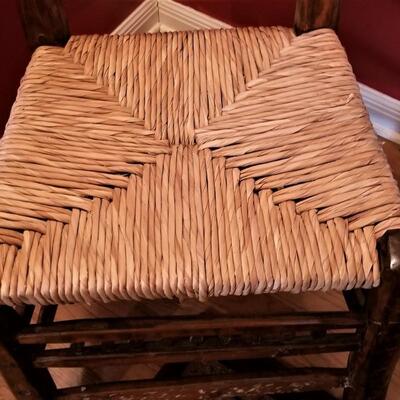 Lot #91  Rush Bottom Chair - Pine