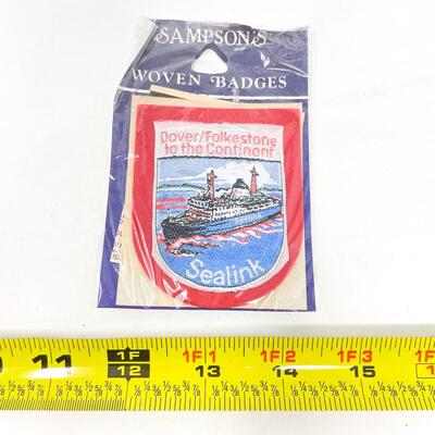 SAMPSONâ€™S â€œDOVER/FOLKSTONE TO THE CONTINENT, SEALINKâ€ SOUVENIR BADGE/PATCH