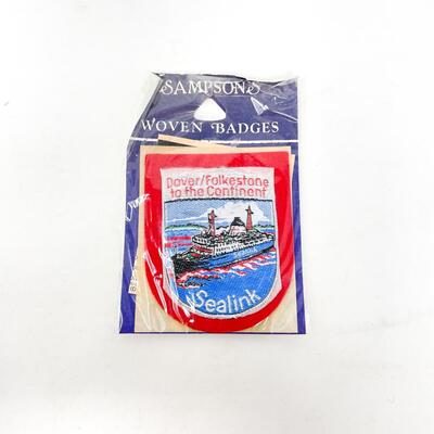 SAMPSONâ€™S â€œDOVER/FOLKSTONE TO THE CONTINENT, SEALINKâ€ SOUVENIR BADGE/PATCH