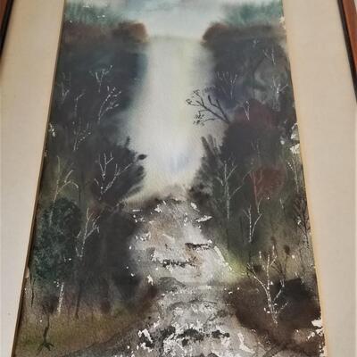 Lot #94  Vintage Original Watercolor - Water fall