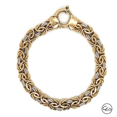 Sterling Dual Tone Chain Link Bracelet