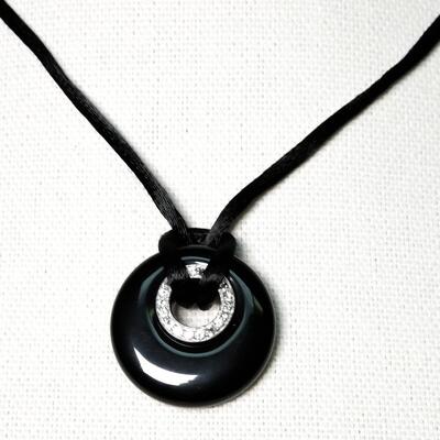 Sterling Black Amulet Necklace