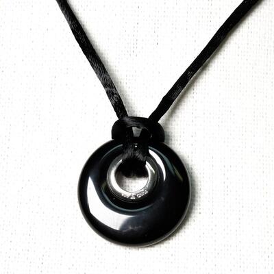 Sterling Black Amulet Necklace