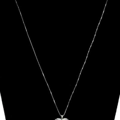 Sterling 0.30ctw Diamond Heart Pendant Necklace