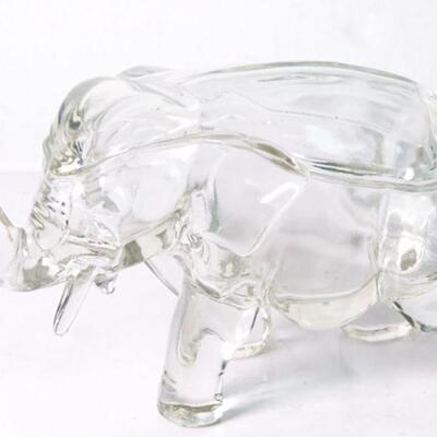 Vintage Lidded Glass Elephant Candy Dish