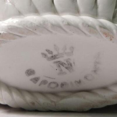 Pair of Ceramic Hand painted Capodimonte Cherry Baskets