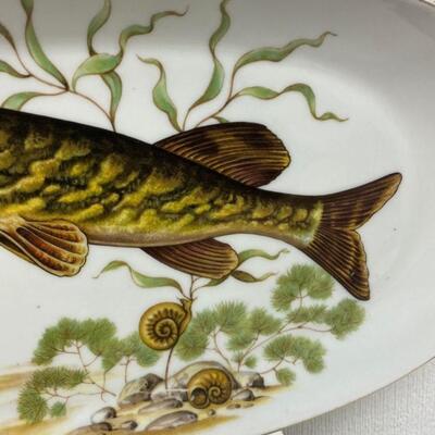 Vintage Israel Naaman Porcelain Oval Fish Platter