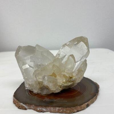 Crystal Specimen on Agate Slice