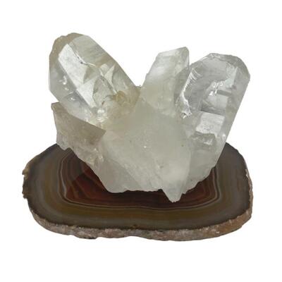 Crystal Specimen on Agate Slice