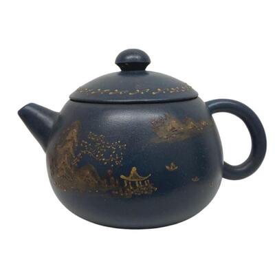 Chinese Yixing Blue Small Clay Teapot