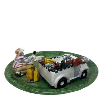 World Bazaars Golf Chip Dip Party Plate Platter