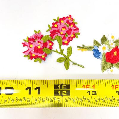 EMBROIDERED FLOWER PATCHES BUNDLE OF 3