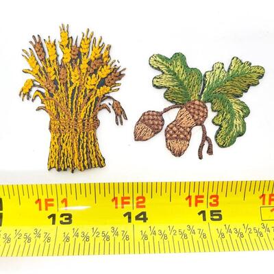 GERMAN AUTUMN FOLIAGE EMBROIDERED PATCHES BUNDLE OF 2