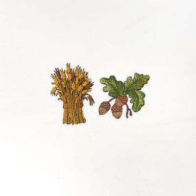 GERMAN AUTUMN FOLIAGE EMBROIDERED PATCHES BUNDLE OF 2