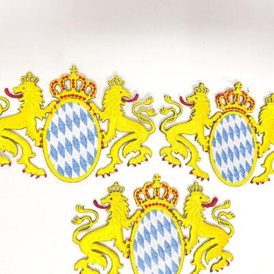 BAVARIA GERMANY COAT OF ARMS PATCHES SET OF 3