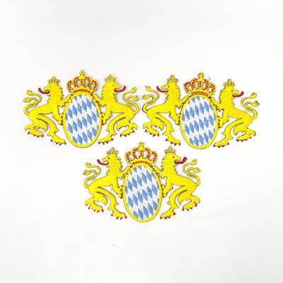 BAVARIA GERMANY COAT OF ARMS PATCHES SET OF 3