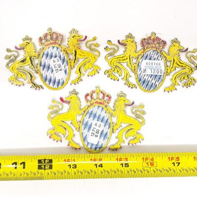 BAVARIA GERMANY COAT OF ARMS PATCHES SET OF 3