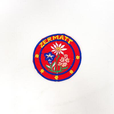 ZERMATT SWITZERLAND WILDFLOWERS ROUND SOUVENIR BADGE/PATCH