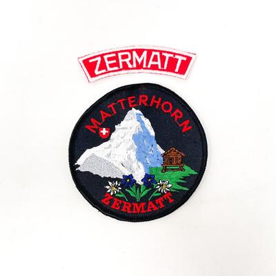 LARGE ROUND MATTERHORN ZERMATT SWITZERLAND SOUVENIR BADGE/PATCH BUNDLE #1