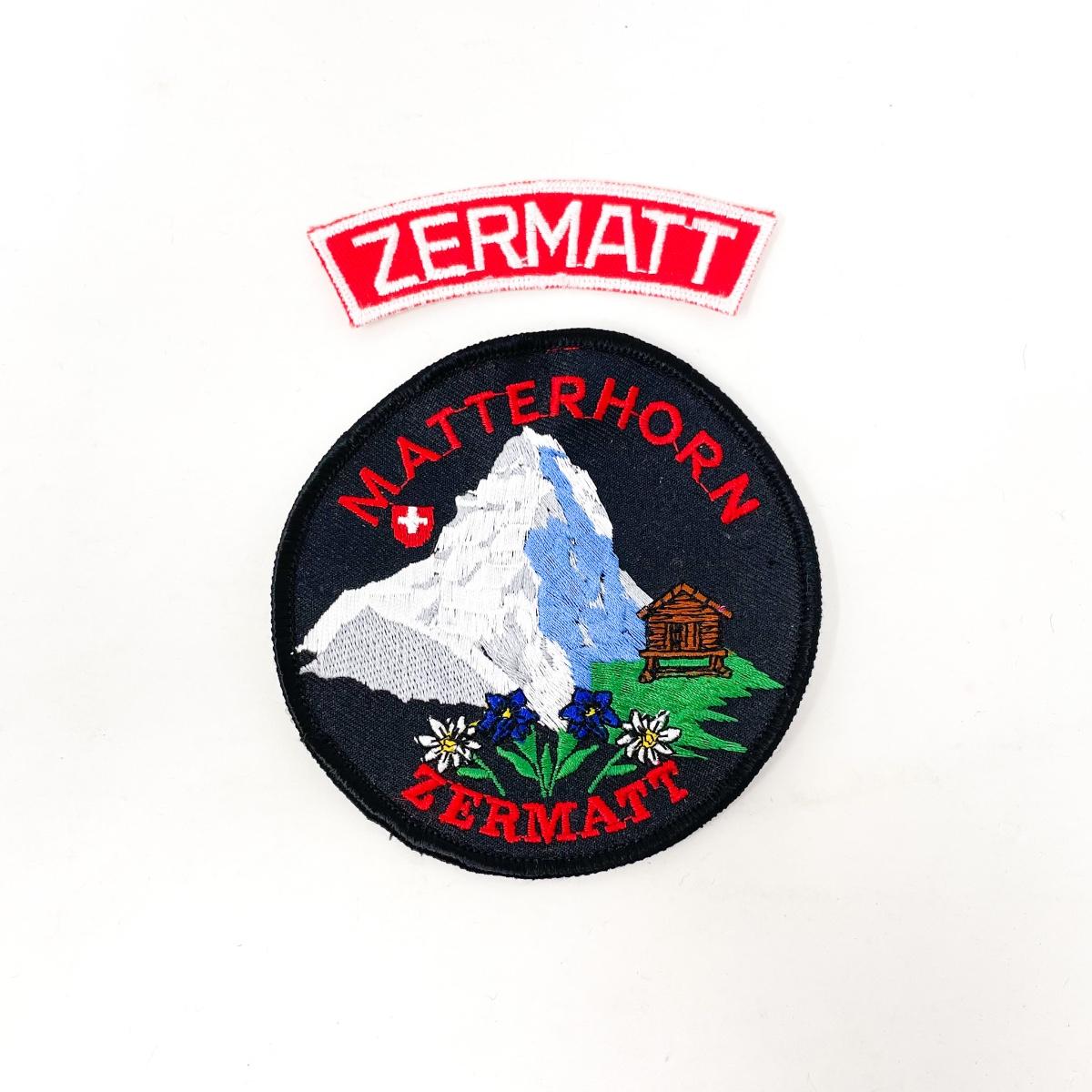 LARGE ROUND MATTERHORN ZERMATT SWITZERLAND SOUVENIR BADGE/PATCH BUNDLE ...