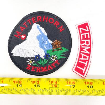 LARGE ROUND MATTERHORN ZERMATT SWITZERLAND SOUVENIR BADGE/PATCH BUNDLE #2