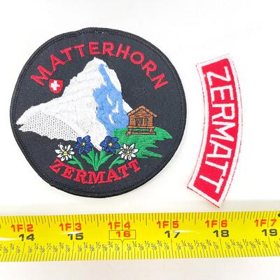 LARGE ROUND MATTERHORN ZERMATT SWITZERLAND SOUVENIR BADGE/PATCH BUNDLE #3