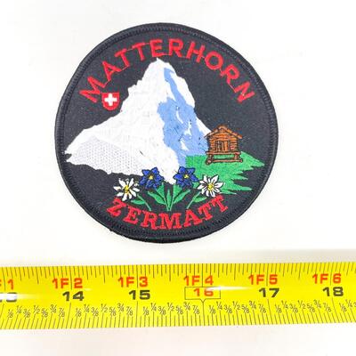 LARGE ROUND MATTERHORN ZERMATT SWITZERLAND SOUVENIR BADGE/PATCH #1