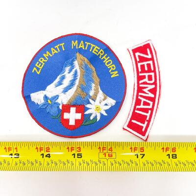 LARGE ROUND MATTERHORN ZERMATT SWITZERLAND SOUVENIR BADGE/PATCH BUNDLE #5