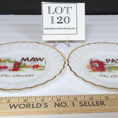 Vintage Anchor Hocking Ozarks Maw and Paw Plates, Too Cute!