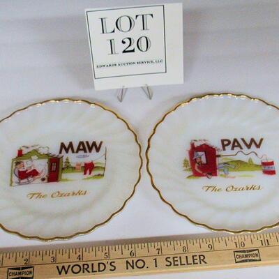 Vintage Anchor Hocking Ozarks Maw and Paw Plates, Too Cute!